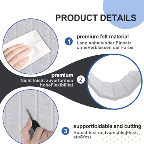 Pinnwand Filz Selbstklebend 60x40cm – 0,9cm dicker Akustikfilz,ohne Bohren montierbar,als Vision Board,Fototafel oder Familienkalender für Wohnzimmer, Kinderzimmer & Homeoffice,Helles Kamel