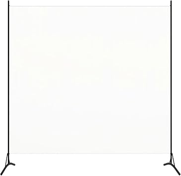 vidaXL Raumteiler Freistehend Trennwand Paravent Umkleide Sichtschutz Spanische Wand Raumtrenner Weiß 175x180cm Eisen Stoff