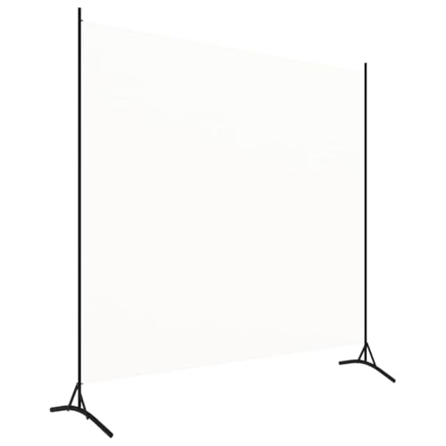 vidaXL Raumteiler Freistehend Trennwand Paravent Umkleide Sichtschutz Spanische Wand Raumtrenner Weiß 175x180cm Eisen Stoff