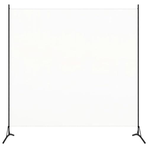 vidaXL Raumteiler Freistehend Trennwand Paravent Umkleide Sichtschutz Spanische Wand Raumtrenner Weiß 175x180cm Eisen Stoff