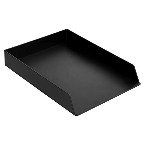 Amazon Basics Kunststoff-Organizer, Briefablage, Rechteckig, 2 Stück, 24.6 x 5.6 x 33 cm, Schwarz