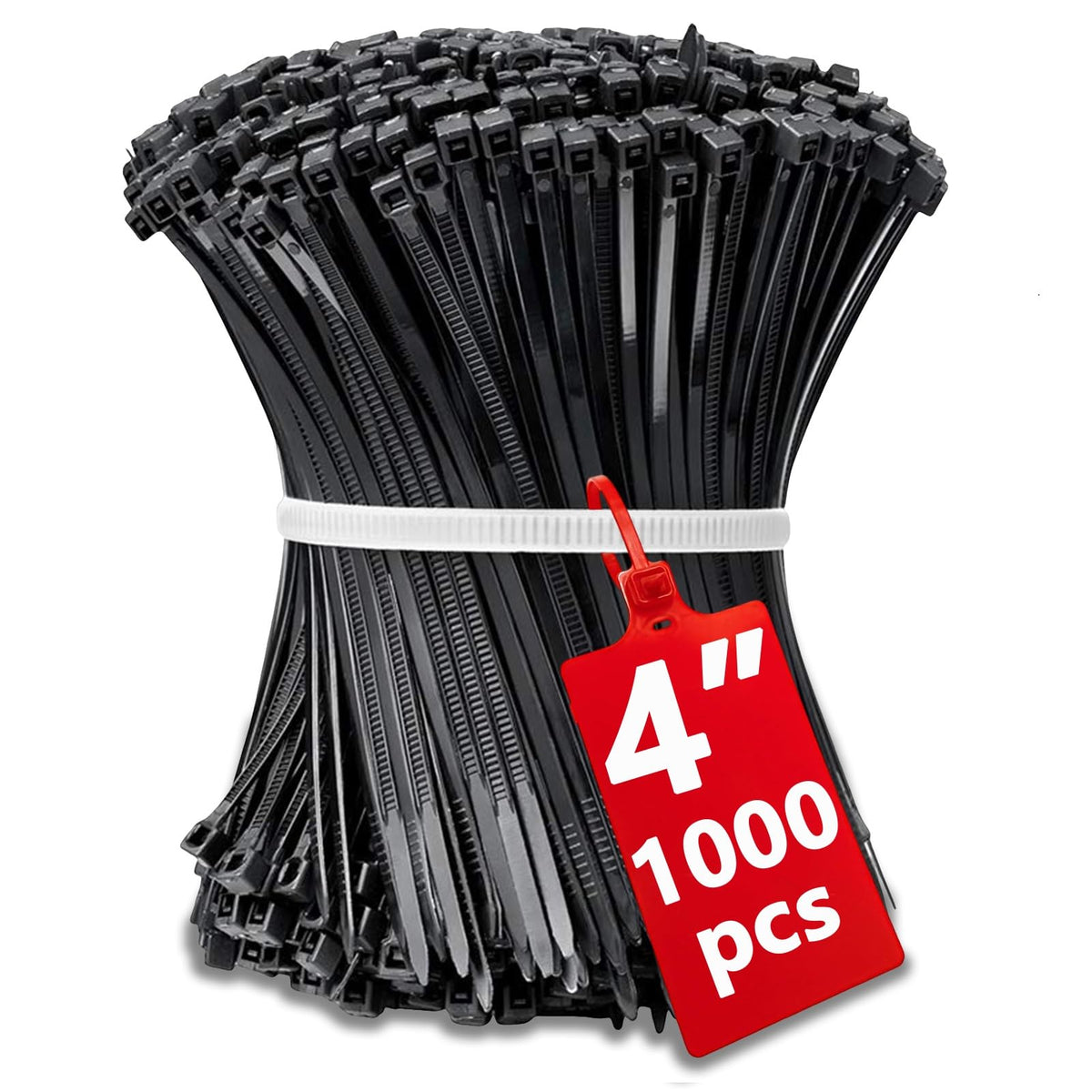 Kabelbinder Schwarz Klein 100mm, 1000 Stück Mini Kabelbinders Dünne 10cm Selbstsichernde Kunststoff Kabelbinder Drahtbinder für die Kabelverwaltung Small Zip Ties