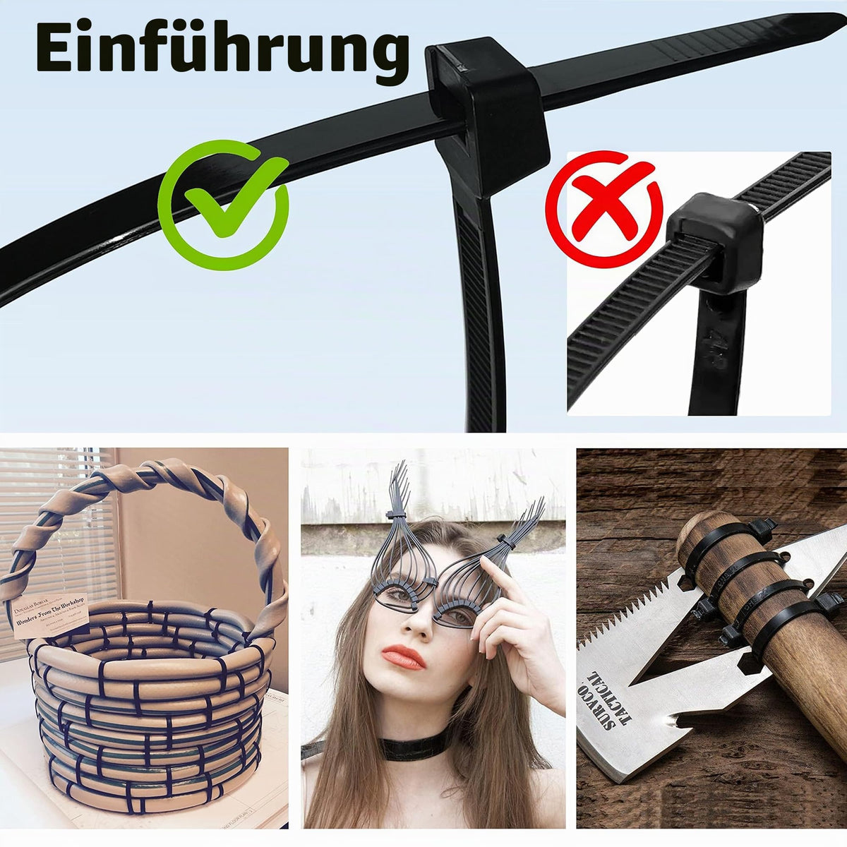 Kabelbinder Schwarz Klein 100mm, 1000 Stück Mini Kabelbinders Dünne 10cm Selbstsichernde Kunststoff Kabelbinder Drahtbinder für die Kabelverwaltung Small Zip Ties