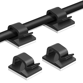 50 Stück Kabelhalter,Kabelklemmen Selbstklebend,Schreibtisch Kabelmanagement Organizer,Kabelschellen für Beleuchtung und Dekoration,Wand,Werkstatt,Heimbüro,Außenbereich (15mm*14mm,Schwarz)