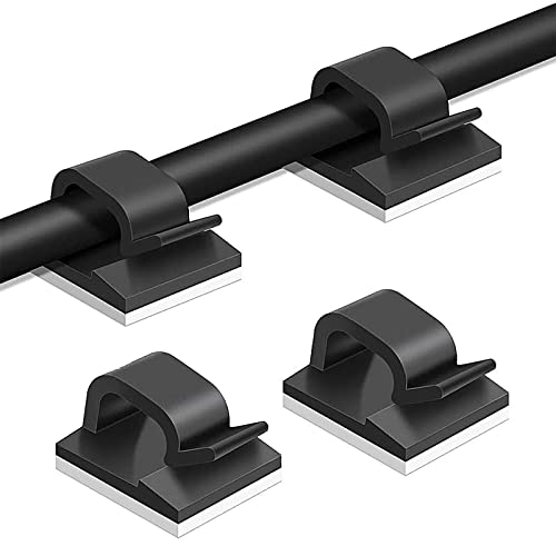 50 Stück Kabelhalter,Kabelklemmen Selbstklebend,Schreibtisch Kabelmanagement Organizer,Kabelschellen für Beleuchtung und Dekoration,Wand,Werkstatt,Heimbüro,Außenbereich (15mm*14mm,Schwarz)