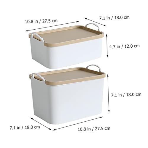 2 Aufbewahrungsboxen mit Deckel aus Kunststoff für Schlafzimmer und Wc