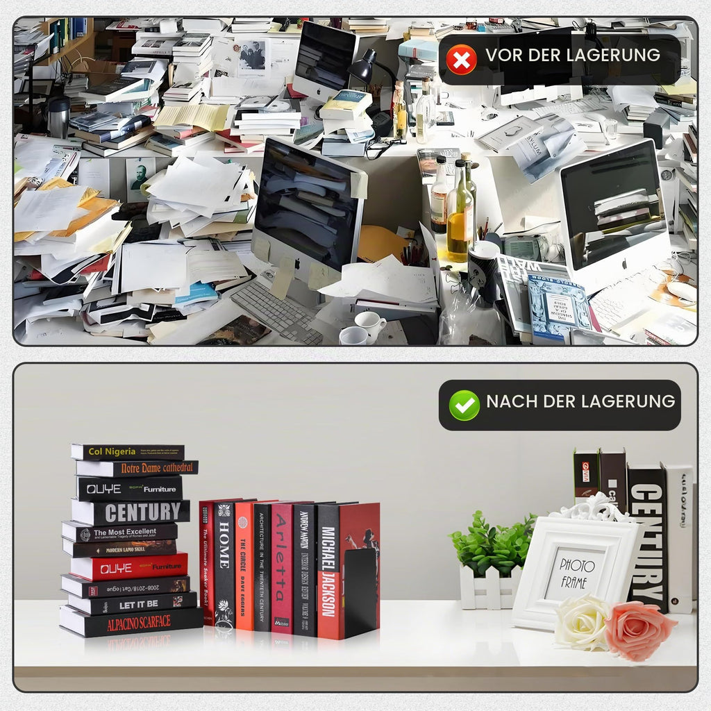 6 Stück Buchstützen Metall Schwarz,mit 24 Stück Robuste rutschfesten Silikonmatten,Perfekt für Schule, Büro, Zuhause und Bibliothek, 15 x 15 x 10 cm
