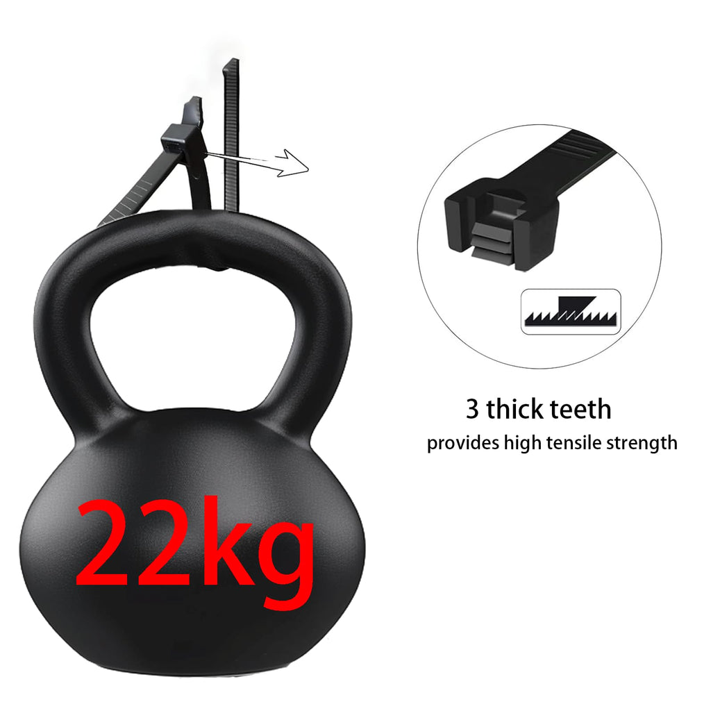 Extra große Kabelbinder, hochbelastbar für den Außenbereich, 600 mm x 4,8 mm, 22 kg Zugfestigkeit, 50 Stück, Schwarz