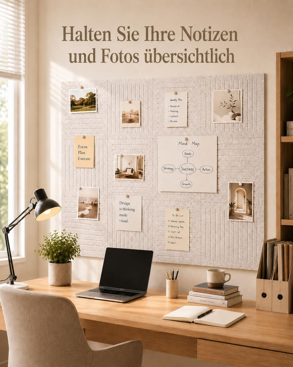 12er-Pack Filz Pinnwand 30x30 cm - 120x90 cm Grau Merktafel für Wand
