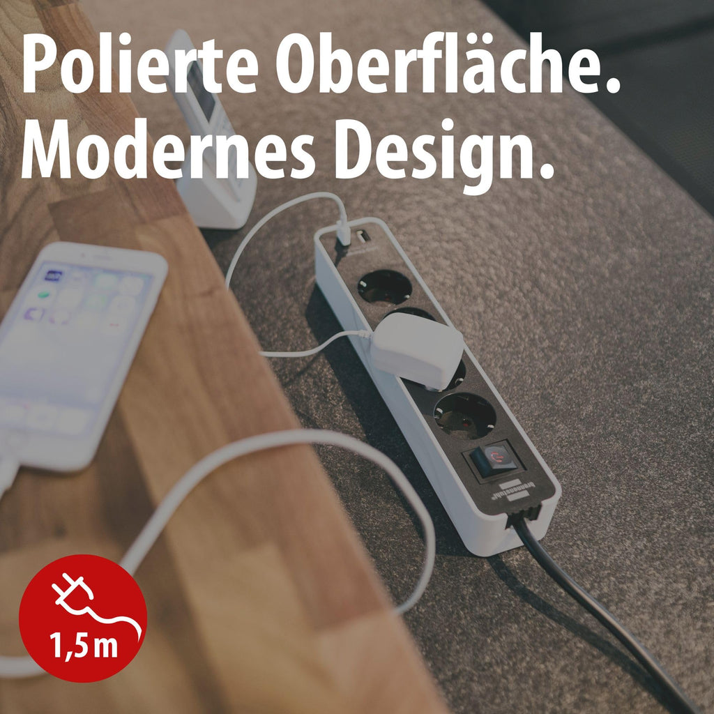 Brennenstuhl Steckdosenleiste Ecolor 4-Fach mit USB