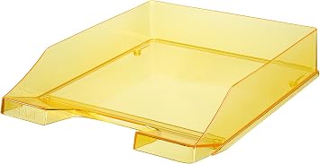HAN Briefablage Klassik, 1 STÜCK, Moderne, transparente und stapelbare Ablage im frischen Design bis Format A4/C4, 1026-X-25, transparent-gelb