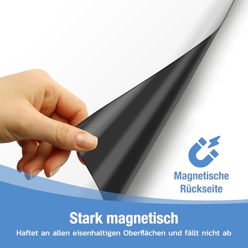 HOMiDEK Magnetisches Whiteboard Kühlschrank Magnettafel - White Board Für Menü Wochenplaner, Einkaufsliste, to do liste - Memotafel Für Büro Schule Zuhause mit 3 Markers und Radierer, 38x58.5cm