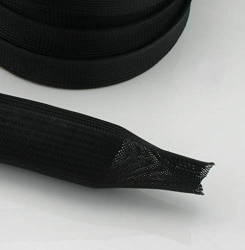 5 Meter Gewebeschlauch Ø 3-80 mm Geflechtschlauch PET Isolierschlauch Kabelschutz Kabelschlauch (8-16 mm)