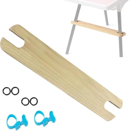 Rutschfeste Hochstuhl Fußstütze Verstellbar mit Gummiringen - Natürliche Holz-Zubehör Kompatibel mit IKEA Antilop
