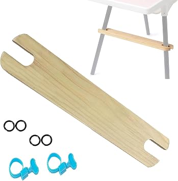 Rutschfeste Hochstuhl Fußstütze Verstellbar mit Gummiringen - Natürliche Holz-Zubehör Kompatibel mit IKEA Antilop