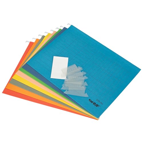 HMF 250460 Hängeregister Mappen für Dokumente | 8er Set | DIN A4 | 31,4 x 24 cm | Bunt