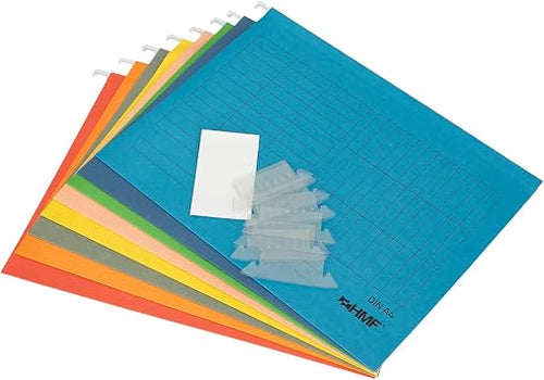 HMF 250460 Hängeregister Mappen für Dokumente | 8er Set | DIN A4 | 31,4 x 24 cm | Bunt