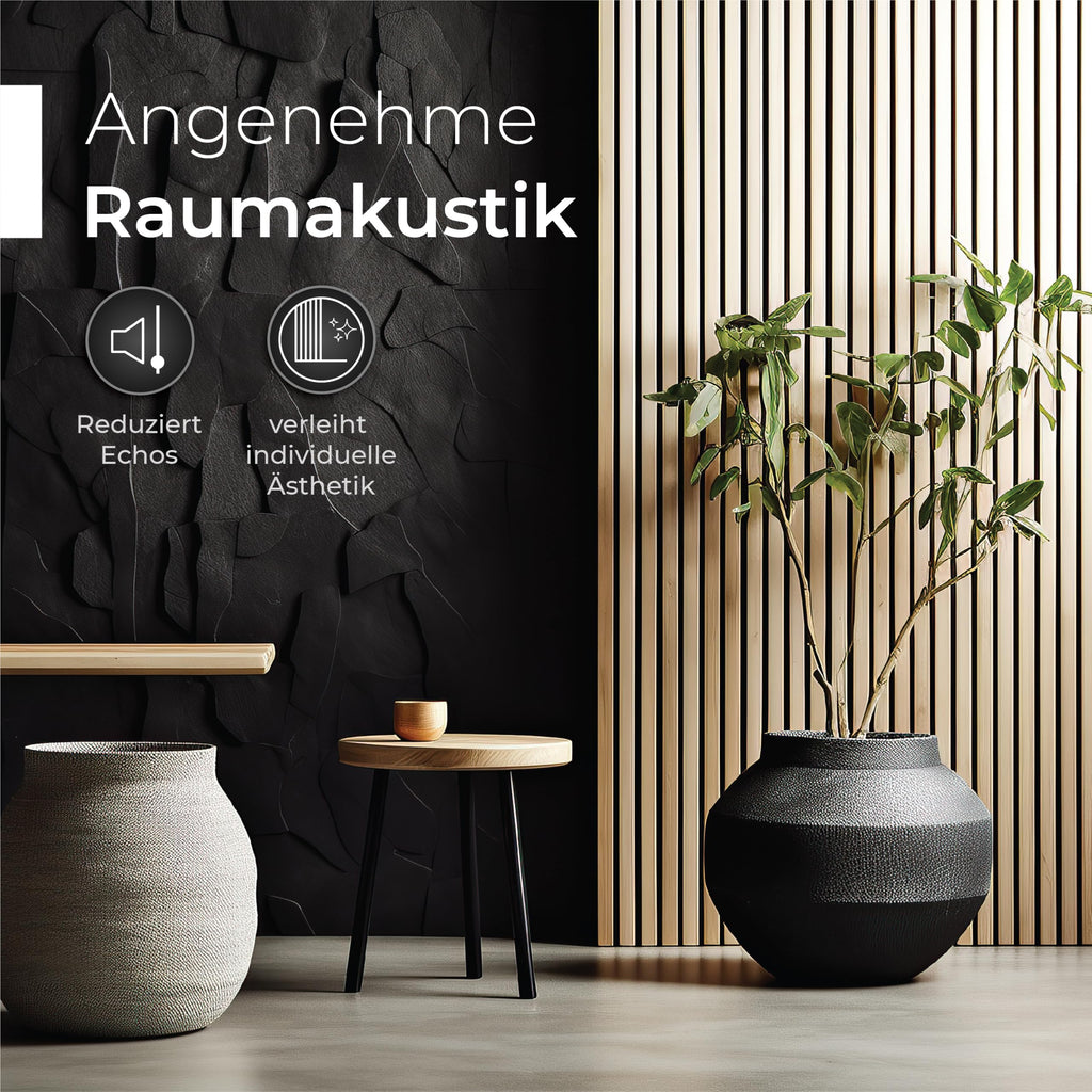 Akustikpaneele Holz - 120x60cm - Echtholz Eiche & Akustikfilz