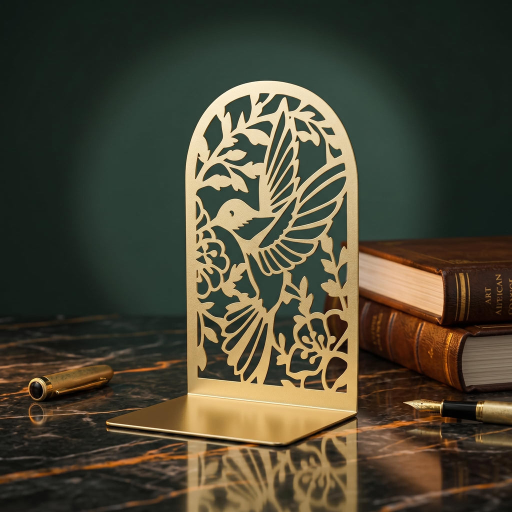 Buchstützen Metall Gold, 8 Stück, Goldene Bücherhalter für Regal ﻿