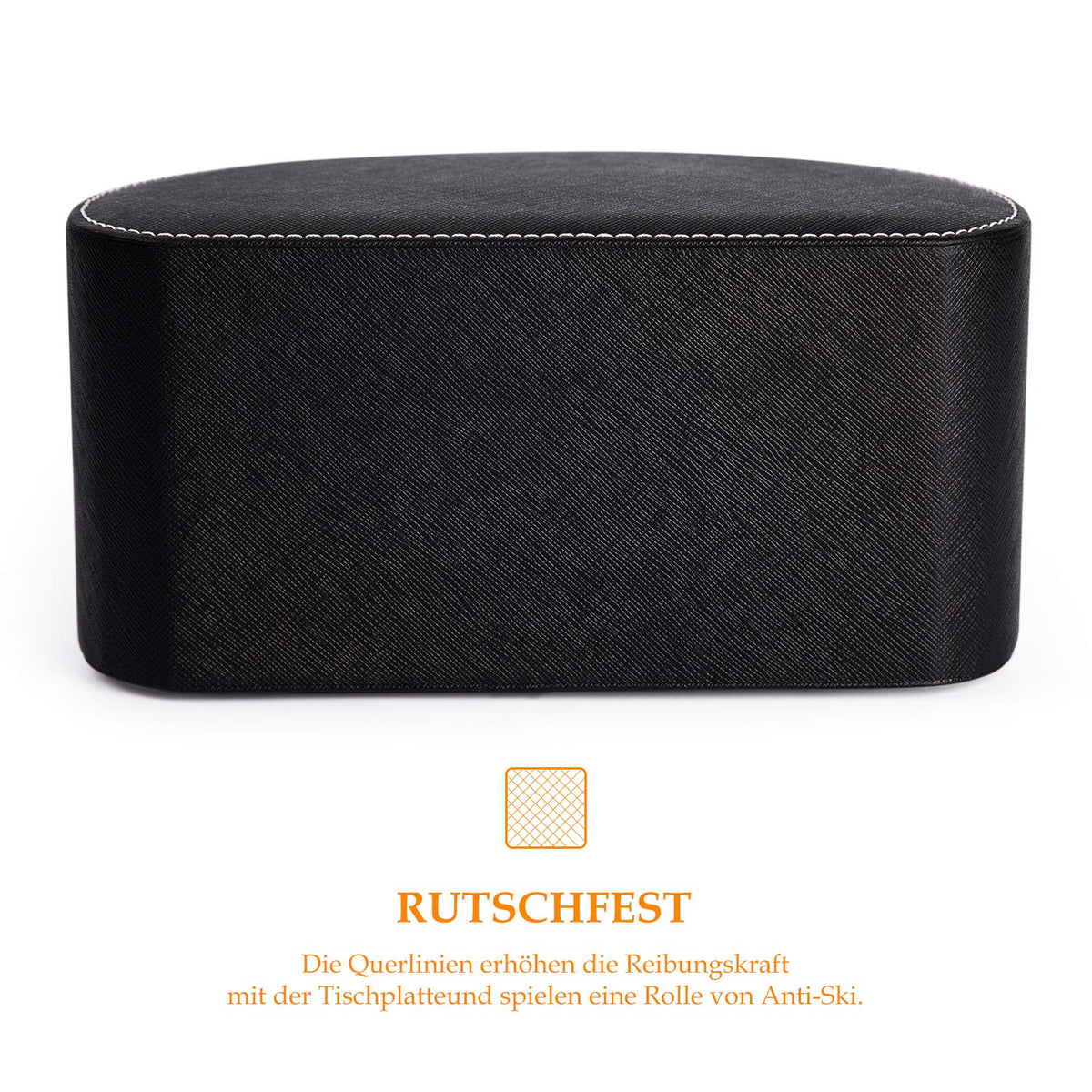 Aufbewahrungsbox für den Schreibtisch aus Kunstleder (Schwarz)