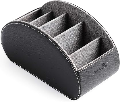 Aufbewahrungsbox für den Schreibtisch aus Kunstleder (Schwarz)