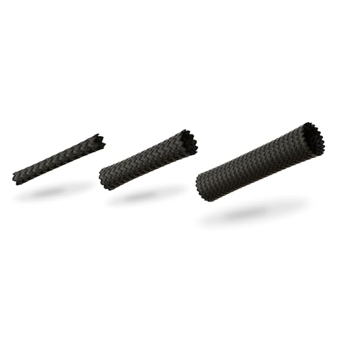 VIABLUE Sleeves * Geflechtschlauch * Black/SCHWARZ * Größe MEDIUM für Kabel-Ø von 5 bis 13 mm * Meterware * Gewebeschlauch/Kabelschutzhülle/Kabelschlauch * per m
