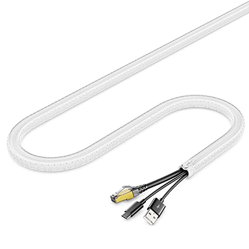 deleyCON 1,5m Kabelschlauch mit Reißverschluss 15mm Ø Nylon - Weiß