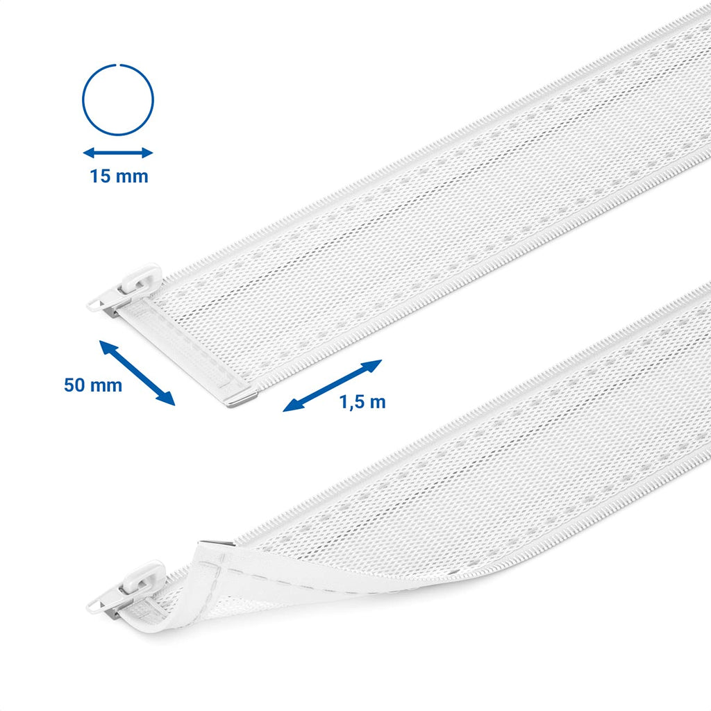 deleyCON 1,5m Kabelschlauch mit Reißverschluss 15mm Ø Nylon - Weiß