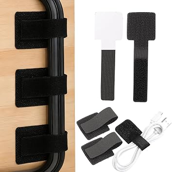 Kabelmanagement mit Klett, 50 Stück Selbstklebender Kabel Organizer 9 cm, Wiederverwendbare Kabelbinder für Schreibtisch, Kabelhalter für Büro Zuhause, Kabel Zusammenhalten an Wand oder Tisch