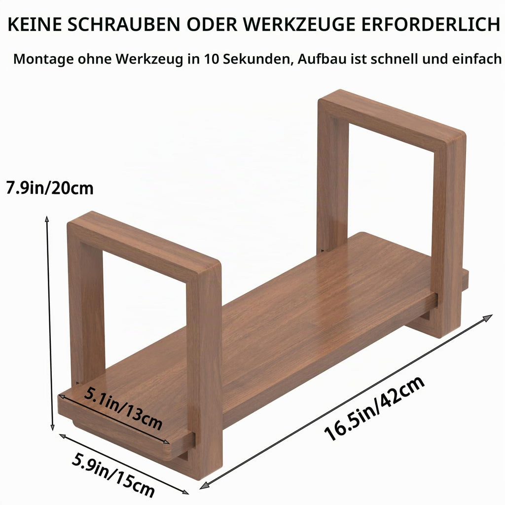 Verstellbares Desktop-Bücherregal Tischregale, Holz Regal ständer Aufbewahrungsorganisator, Schreibtischregal für Home Office Schule, Einfacher Zusammenbau, Ideal für kleinen Raum (Nussbaumfarbe)
