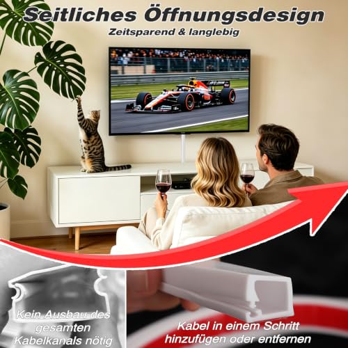 Kabelkanal Weiß Selbstklebend Flexibel für 1 Kabel zum Kabel Verstecken