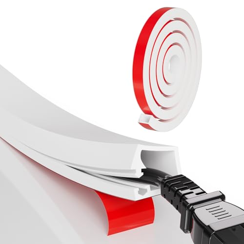 Kabelkanal Weiß Selbstklebend Flexibel für 1 Kabel zum Kabel Verstecken