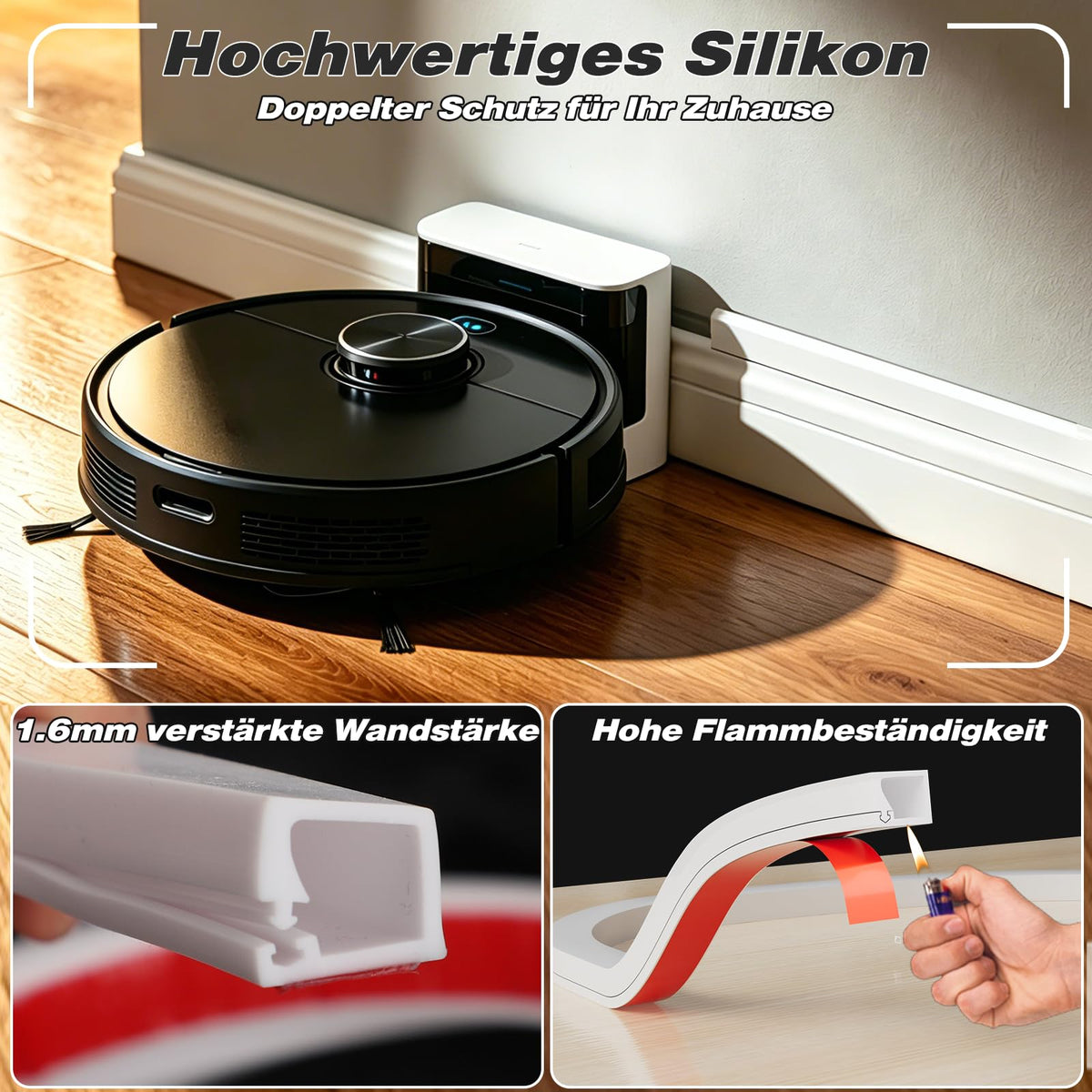 Kabelkanal Weiß Selbstklebend Flexibel für 1 Kabel zum Kabel Verstecken