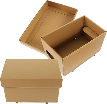 Healeved Aufbewahrungsbox nicht Leicht Verformbar mit Deckel 2 Stück pack aus Papier Große Kapazität Praktische Aufbewahrungskiste für Zuhause und Büro