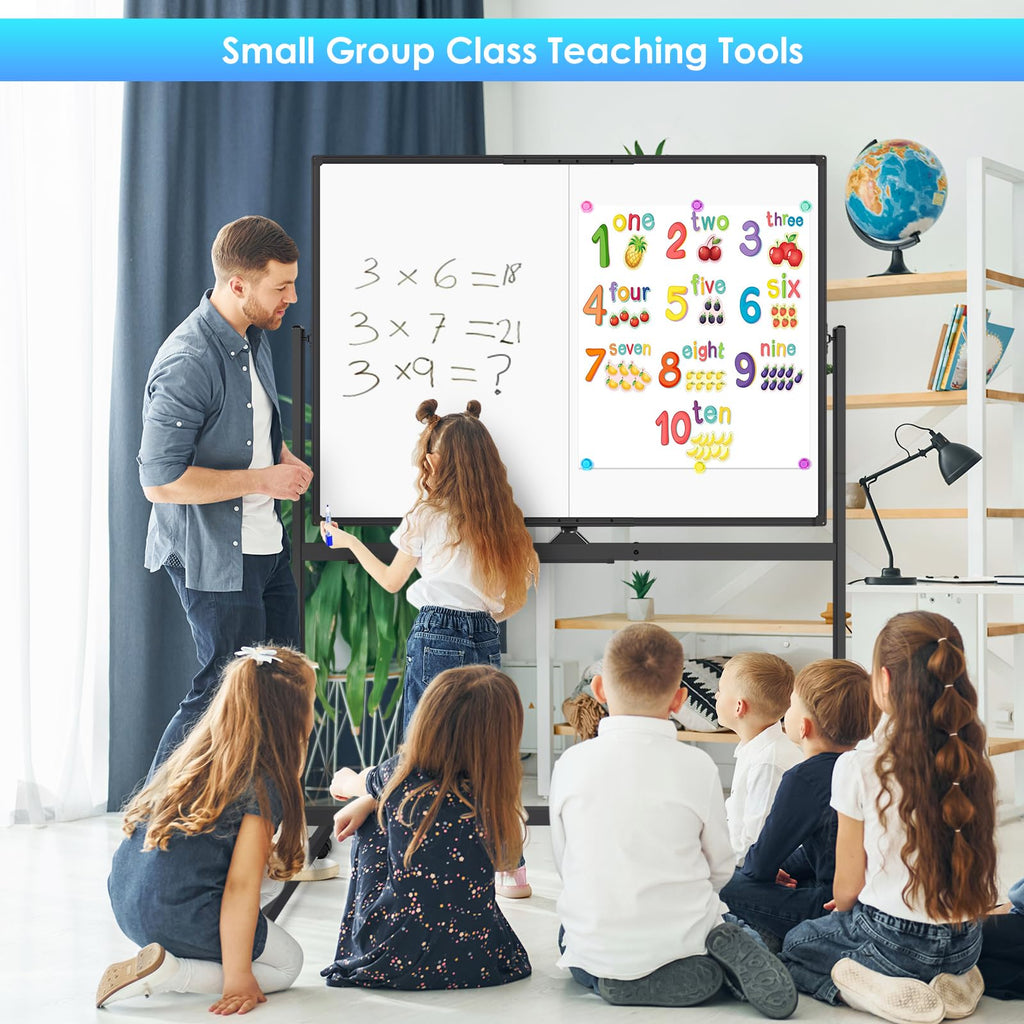 maxtek Whiteboard mit Ständer 120 x 90 cm, Magnetisches Flipchart