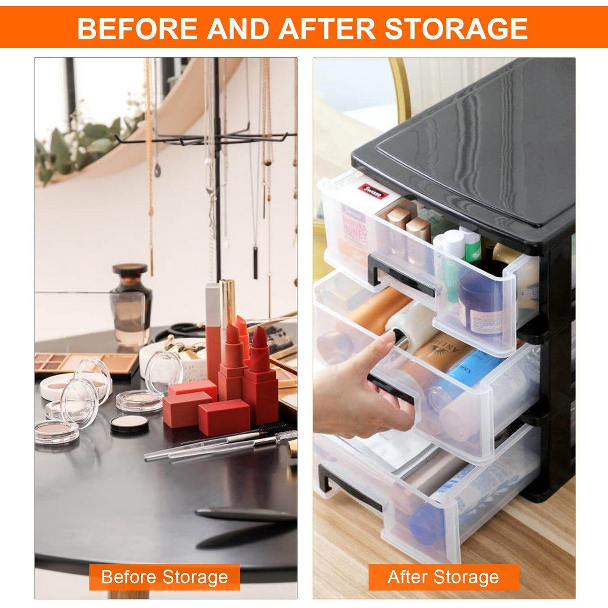 Schubladenschrank Kunststoff Büro, Datei Schrank Schublade, 5 Tier Aufbewahrungsbox mit Schubladenbox, Kosmetische Organizer, Stapelbar Kunststoff Schublade für Büro Schlafzimmer (1)
