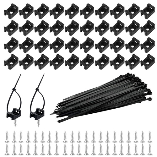 600 Stück Kabelbinder Schraubbar, Kabelbinder Befestigungssockel Set