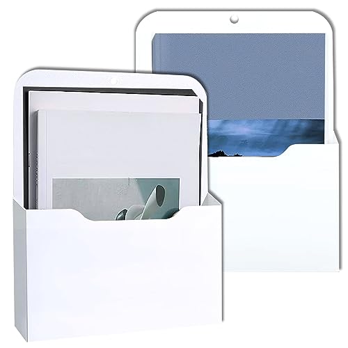 Magnetischer Aktenhalter, 2 Stücke Magnetischer Papierhalter Dokumentenhalter, Bürobedarf Aufbewahrung A4 Papiere Briefhalter, mit starkem Magneten, für Whiteboards, Kühlschrank, Zuhause, Weiß
