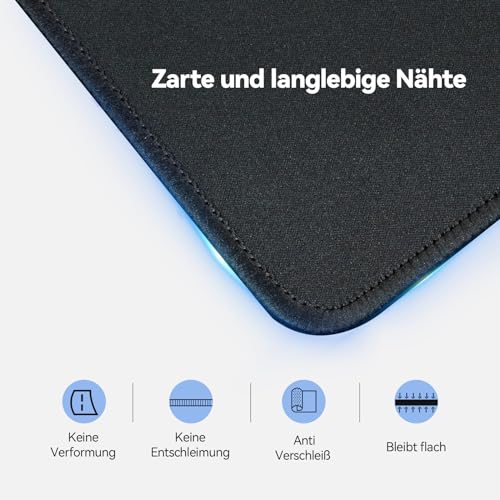 TECKNET Mauspad 3 Pack, 270 x 210 mm Gaming Mousepad mit Wasserdicht und Rutschfester Gummi für PC-Büro, Arbeit, Gaming, Studium, Laptop, Computer, Zuhause-Schwarz