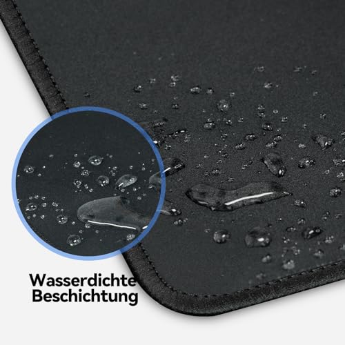 TECKNET Mauspad 3 Pack, 270 x 210 mm Gaming Mousepad mit Wasserdicht und Rutschfester Gummi für PC-Büro, Arbeit, Gaming, Studium, Laptop, Computer, Zuhause-Schwarz