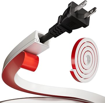 1m Mini Kabelkanal Weiß Selbstklebend,Eckiger Silikon Kanal für 1 Kabel