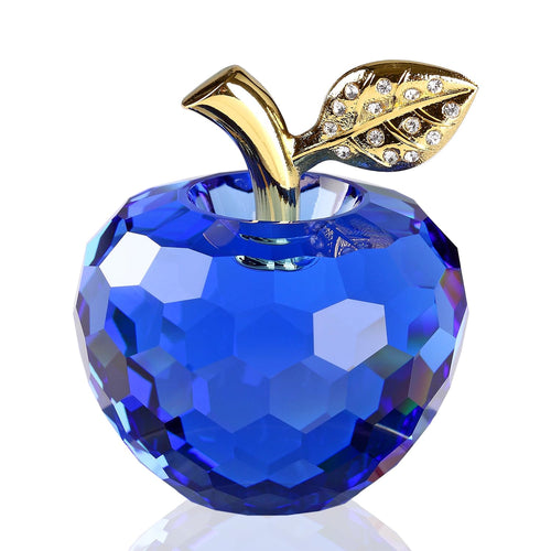 DOJOZ Kristall Apfel Briefbeschwerer Handwerk Dekoration Tischplatte Ornament Statue Home Decor (blau)
