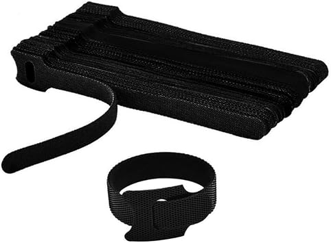 50 Stück Klettverschlussbänder, verstellbare Draht-Organisationsschnüre, Befestigungsbinder für Datenkabel, PC-Kabel und TV-Kabel – 12 x 250 mm