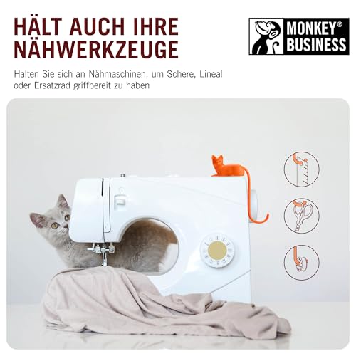Monkey Business Ginger The Cat Tail Hook für Computer-Bildschirm, Schreibtisch Kopfhörer Aufhänger, passt Jede Enge Räume, hängen Schlüssel, Zubehör in Reichweite (Orange)