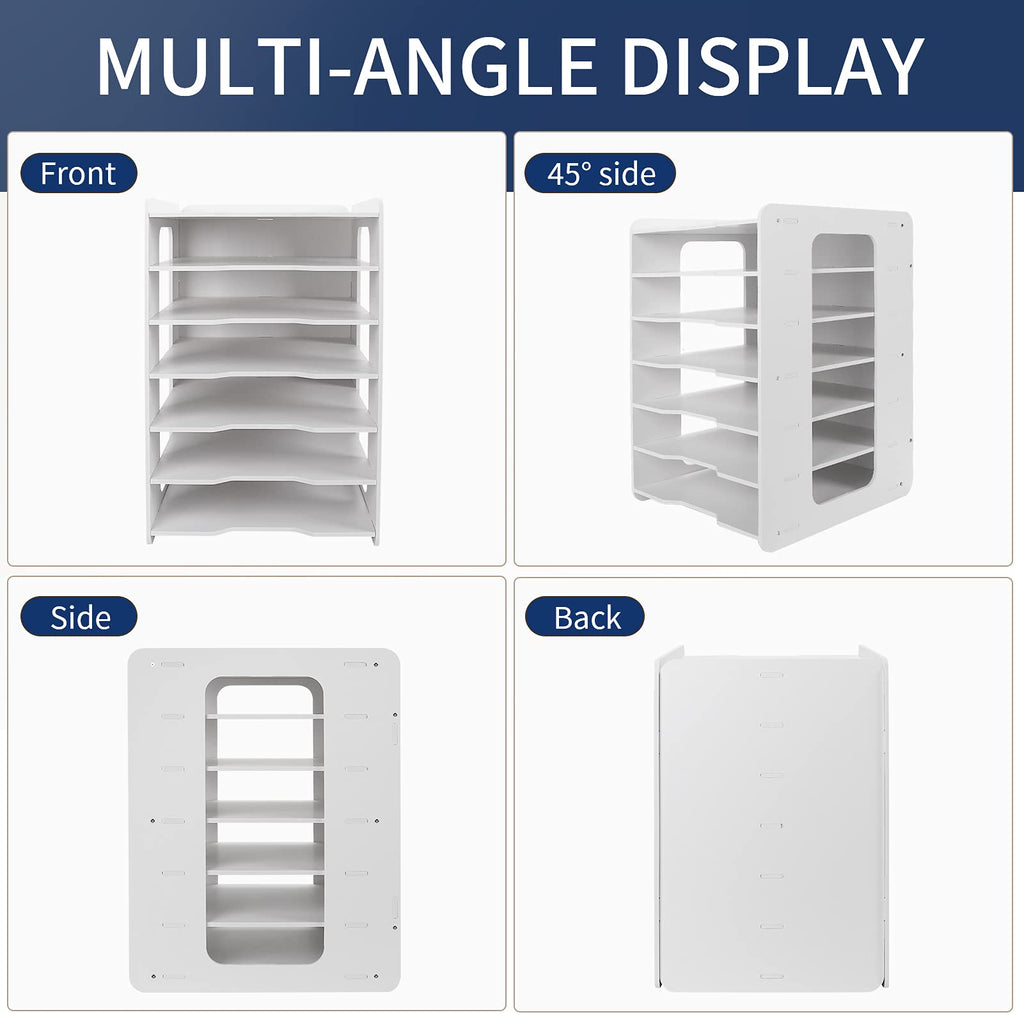 Schreibtisch-Organizer, Briefablage, Dokumentenhalter, A4-Papierablage, für Zuhause, Büro, Schule, 7 Ablagefächer