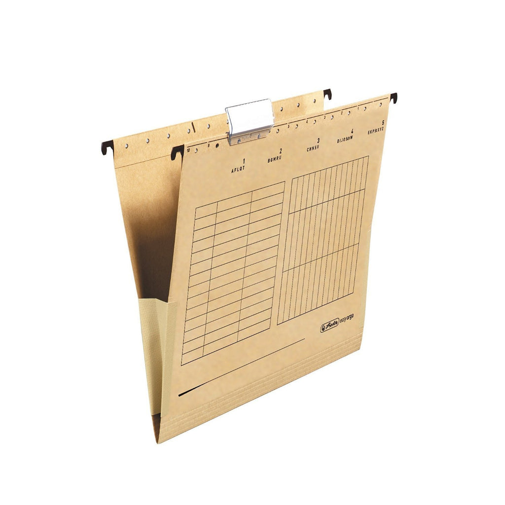 Herlitz 10843373 Hängetasche mit Leinenfröschen, A4, braun (4 Kartons = 100 Stück)