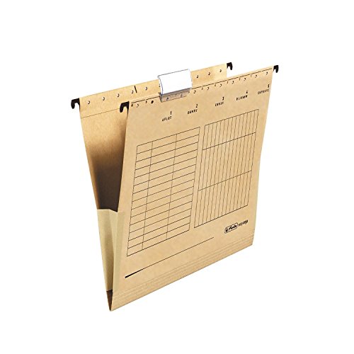 Herlitz 10843373 Hängetasche mit Leinenfröschen, A4, braun (4 Kartons = 100 Stück)