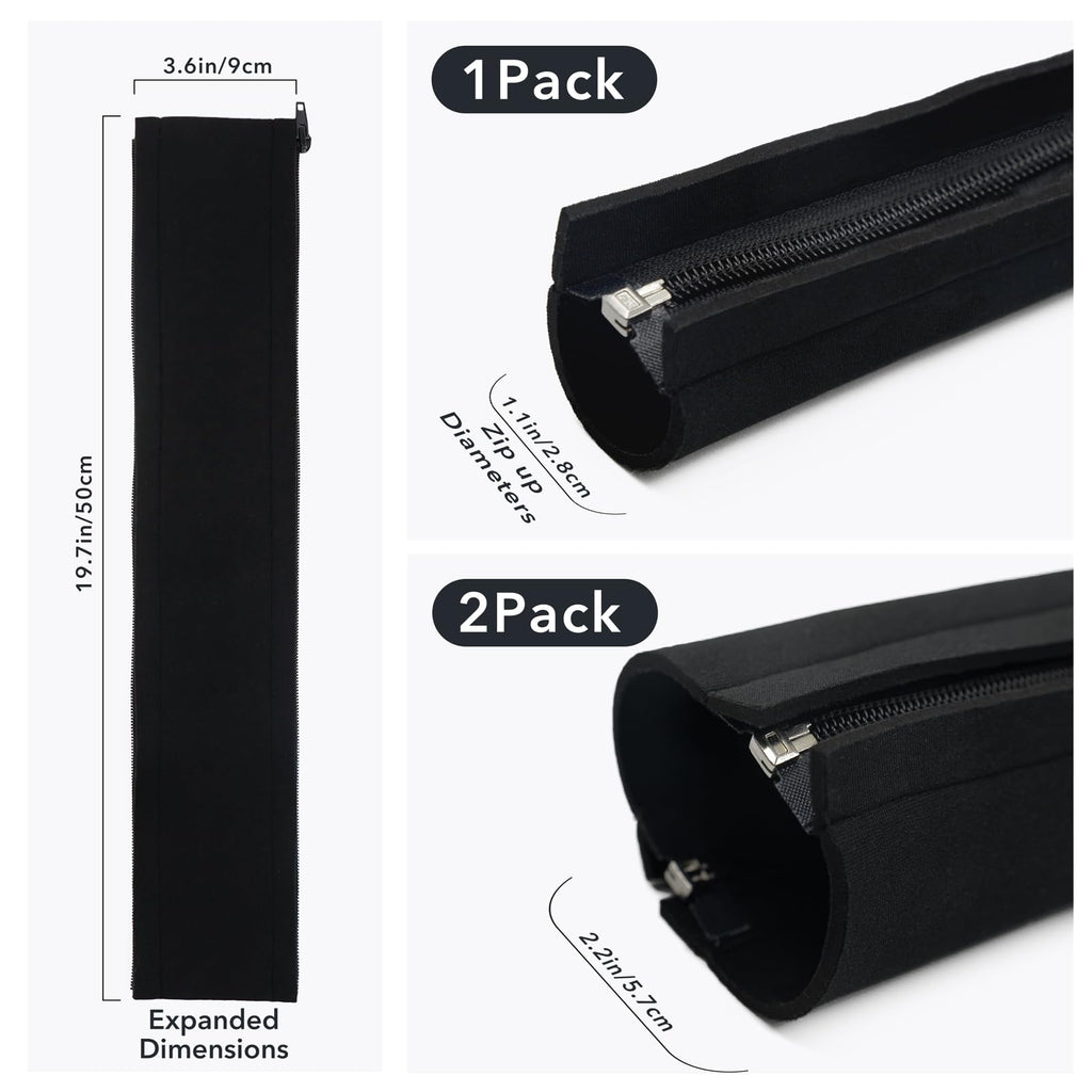 YOSH Kabelschlauch Kabelkanal Reiβverschluss (4 Stücke x 48 cm) flexibel Neopren Kabelhalter Organizer Kabelhülle für Schreibtisch TV Computer HiFi Heimkino, Kabel versteckt, gebündelt, geschützt