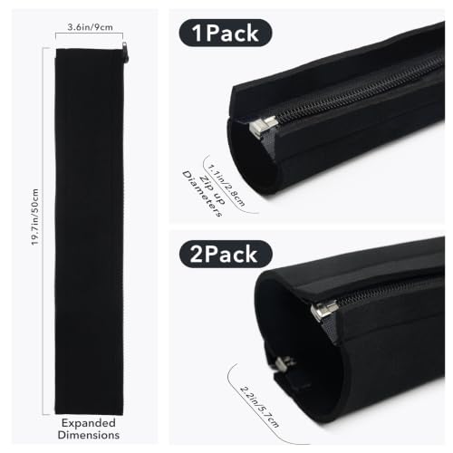 YOSH Kabelschlauch Kabelkanal Reiβverschluss (4 Stücke x 48 cm) flexibel Neopren Kabelhalter Organizer Kabelhülle für Schreibtisch TV Computer HiFi Heimkino, Kabel versteckt, gebündelt, geschützt