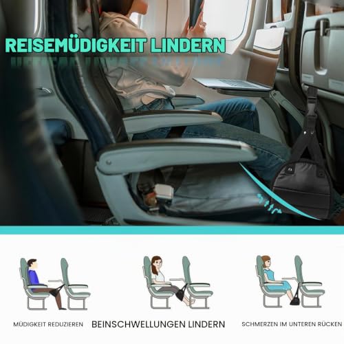 2 Stück Flugzeug Fußstütze Fußhängematte, Flugzeugfußstütze aus Premium-Schaumstoff, Flugzeug-Fußhocker, Hängende Fußhocker Fuß Hängematte, Tragbare Reise Fußstütze für Büro Wohnheim Flugzeug